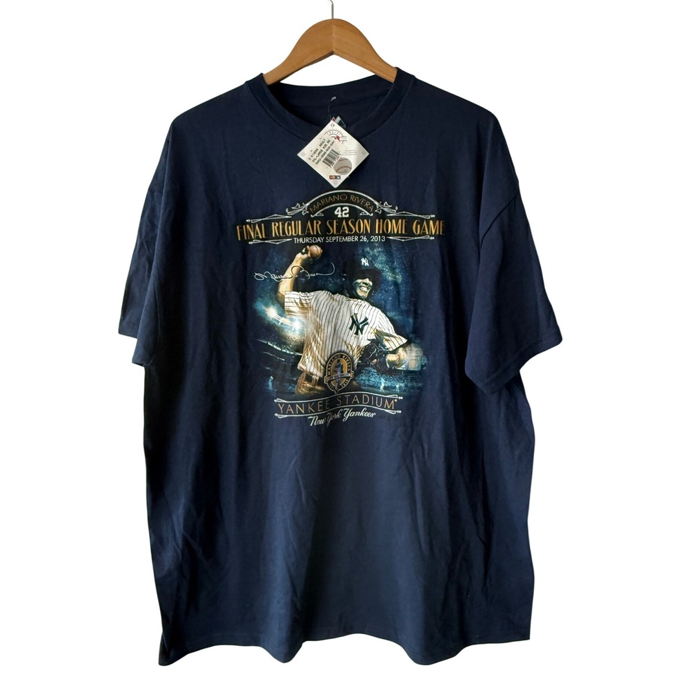 Majestic Mariano Rivera NY Yankees Final Home Game T-Shirt Navy 2XL New NWT